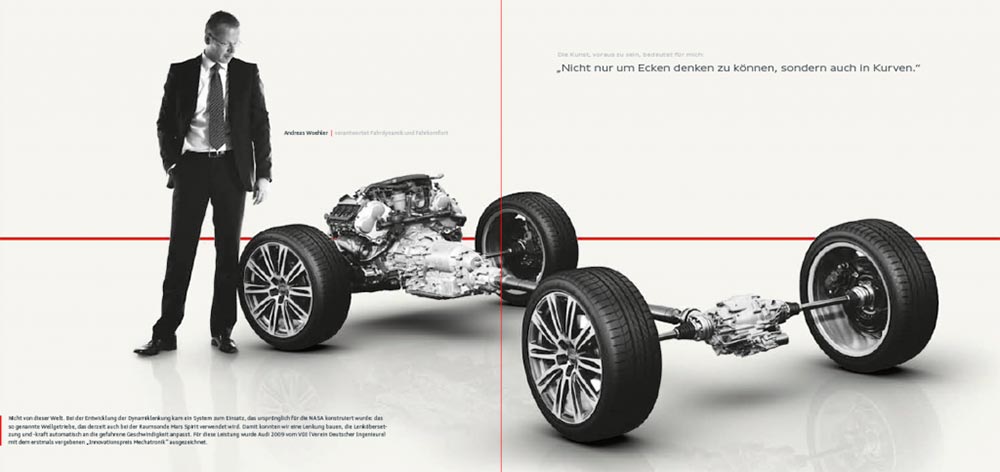 Broschüre ‚Audi A8. Die Kunst, voraus zu sein.‘, Agentur: GINGCO.NET
